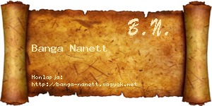 Banga Nanett névjegykártya
